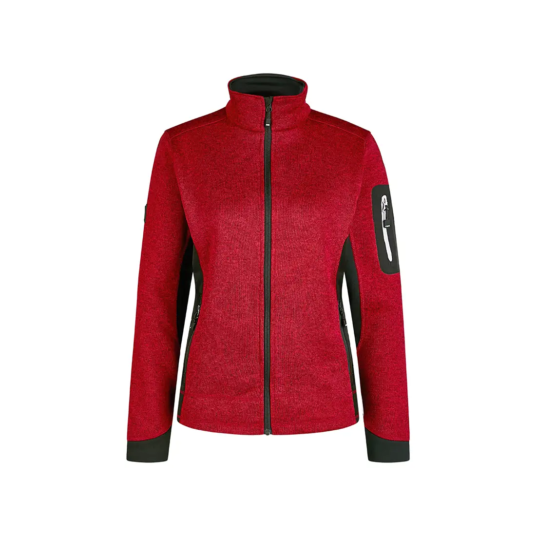 FHB - Strickfleece-Jacke MARIEKE Damen rot/schwarz