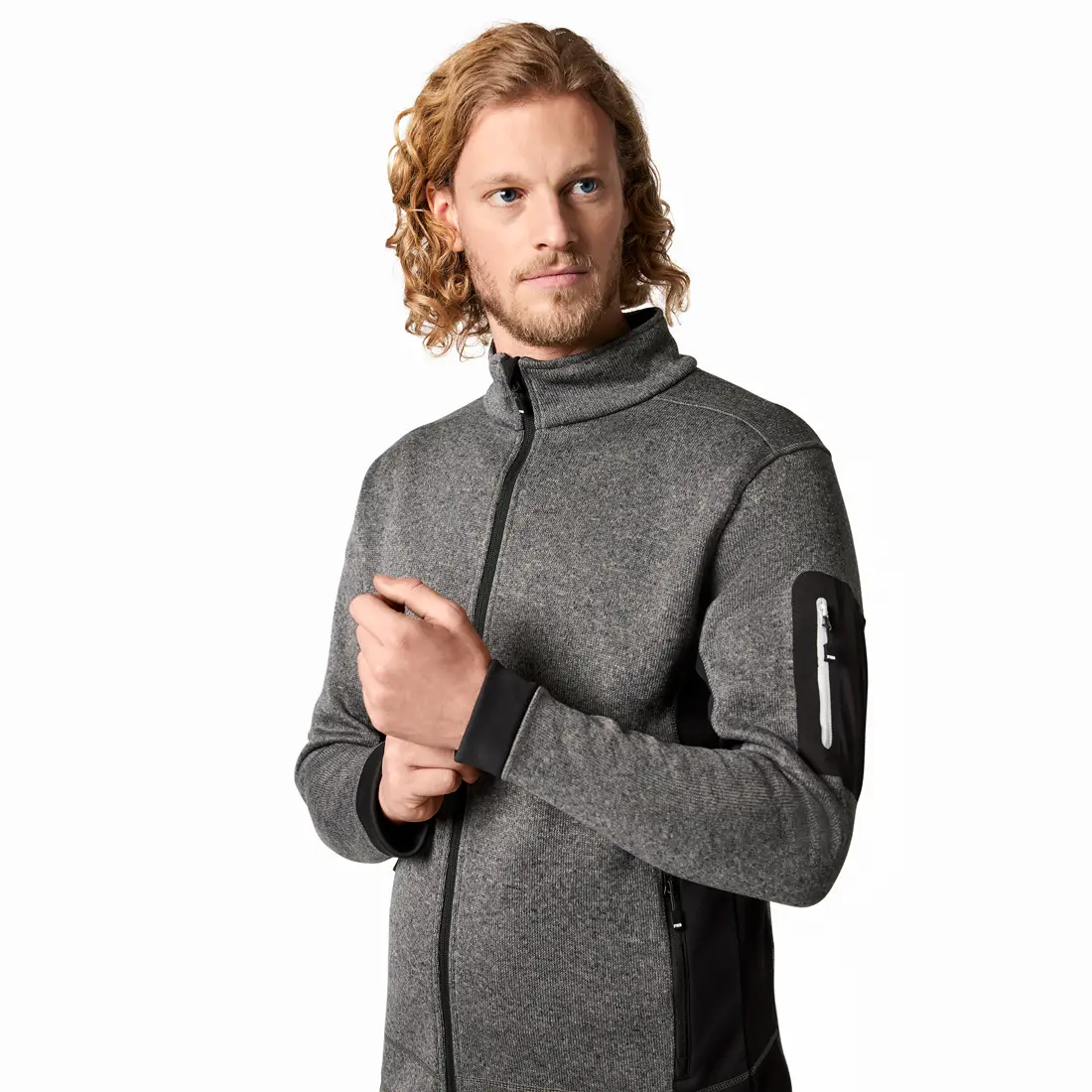 FHB - Strickfleece-Jacke CHRISTOPH anthrazit/schwarz