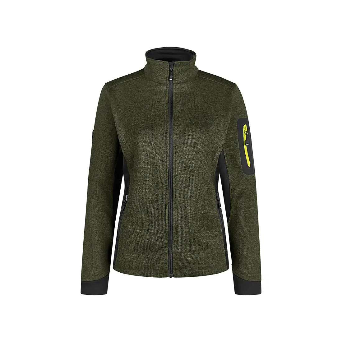 FHB - Strickfleece-Jacke MARIEKE Damen oliv/schwarz