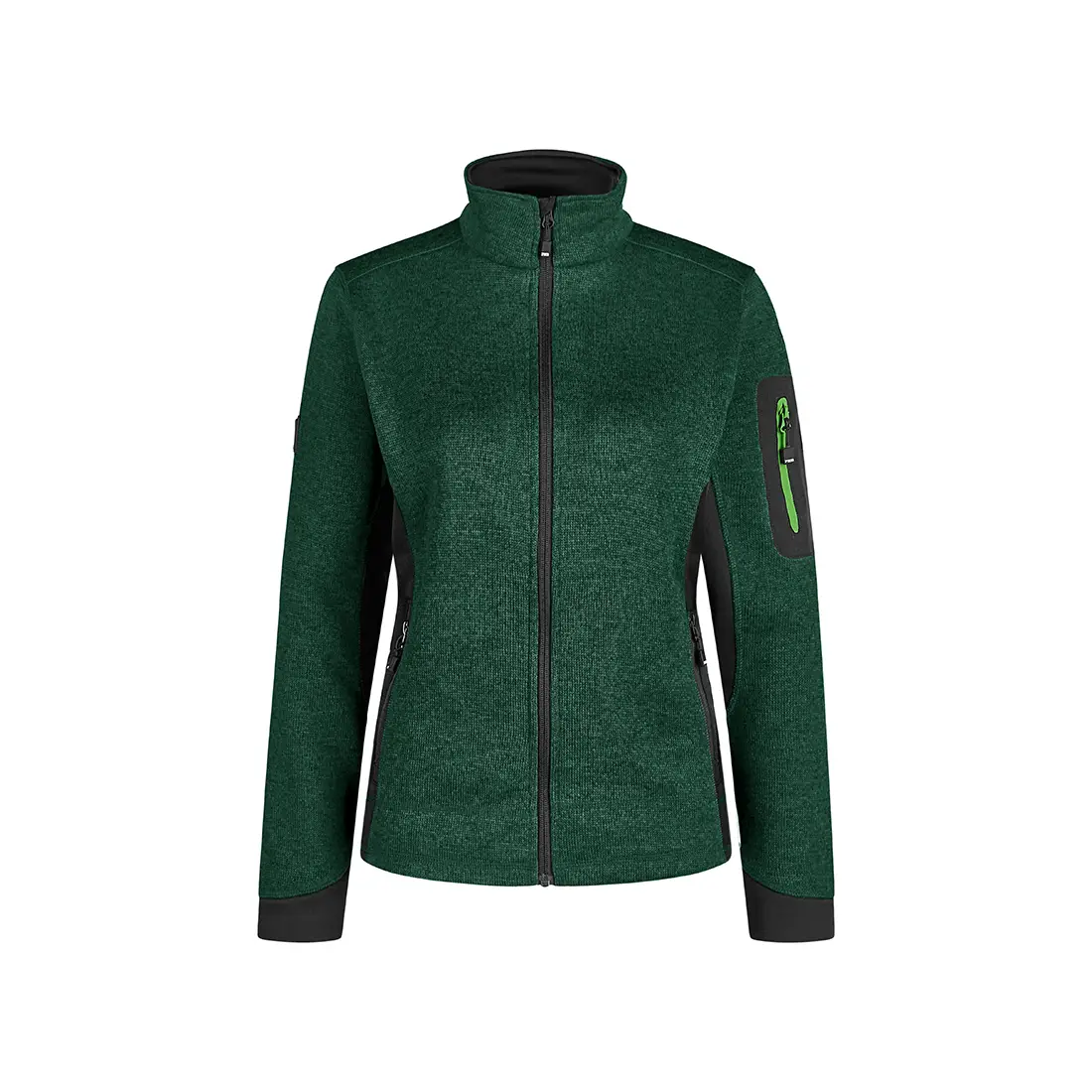 FHB - Strickfleece-Jacke MARIEKE Damen grün/schwarz