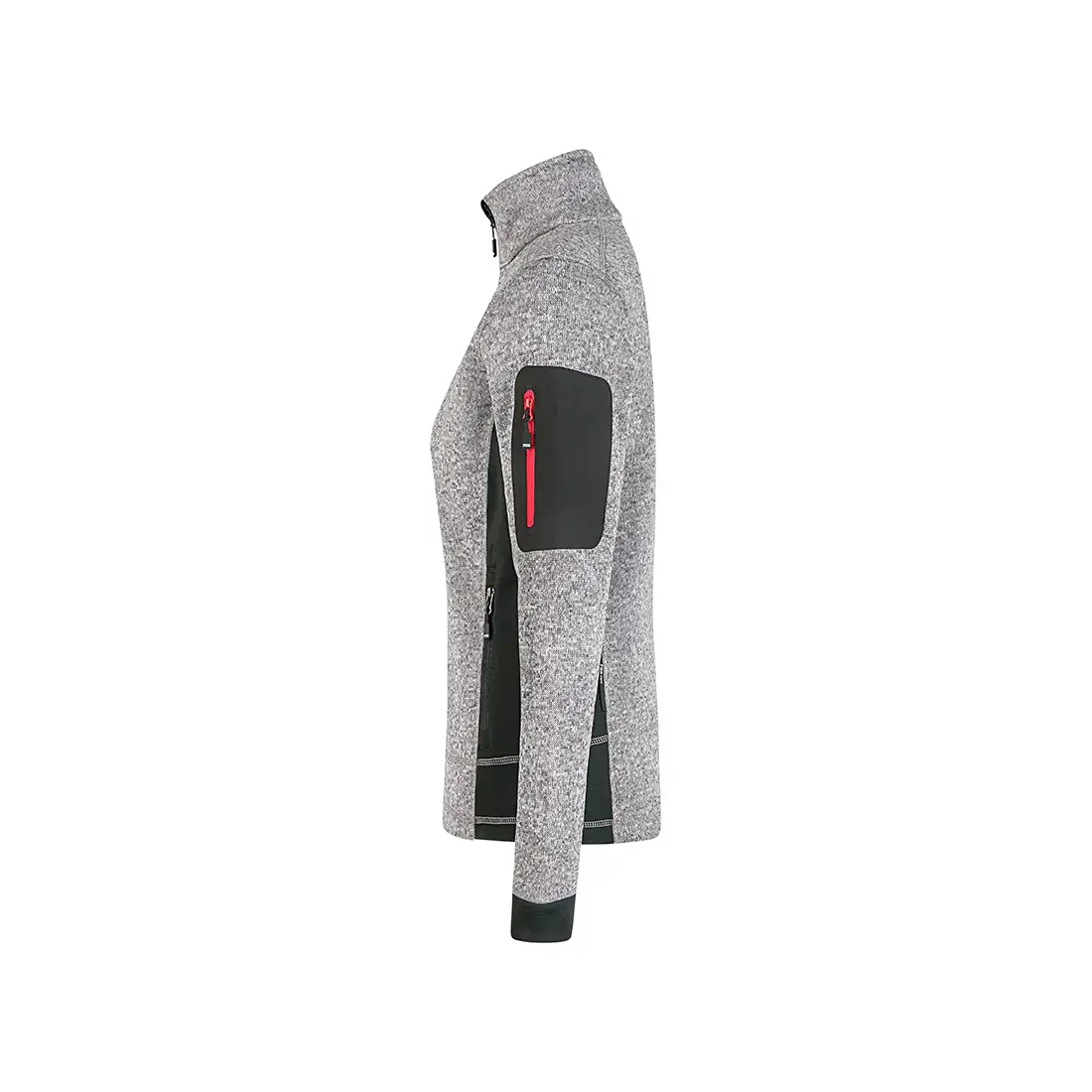 FHB - Strickfleece-Jacke MARIEKE Damen grau/schwarz
