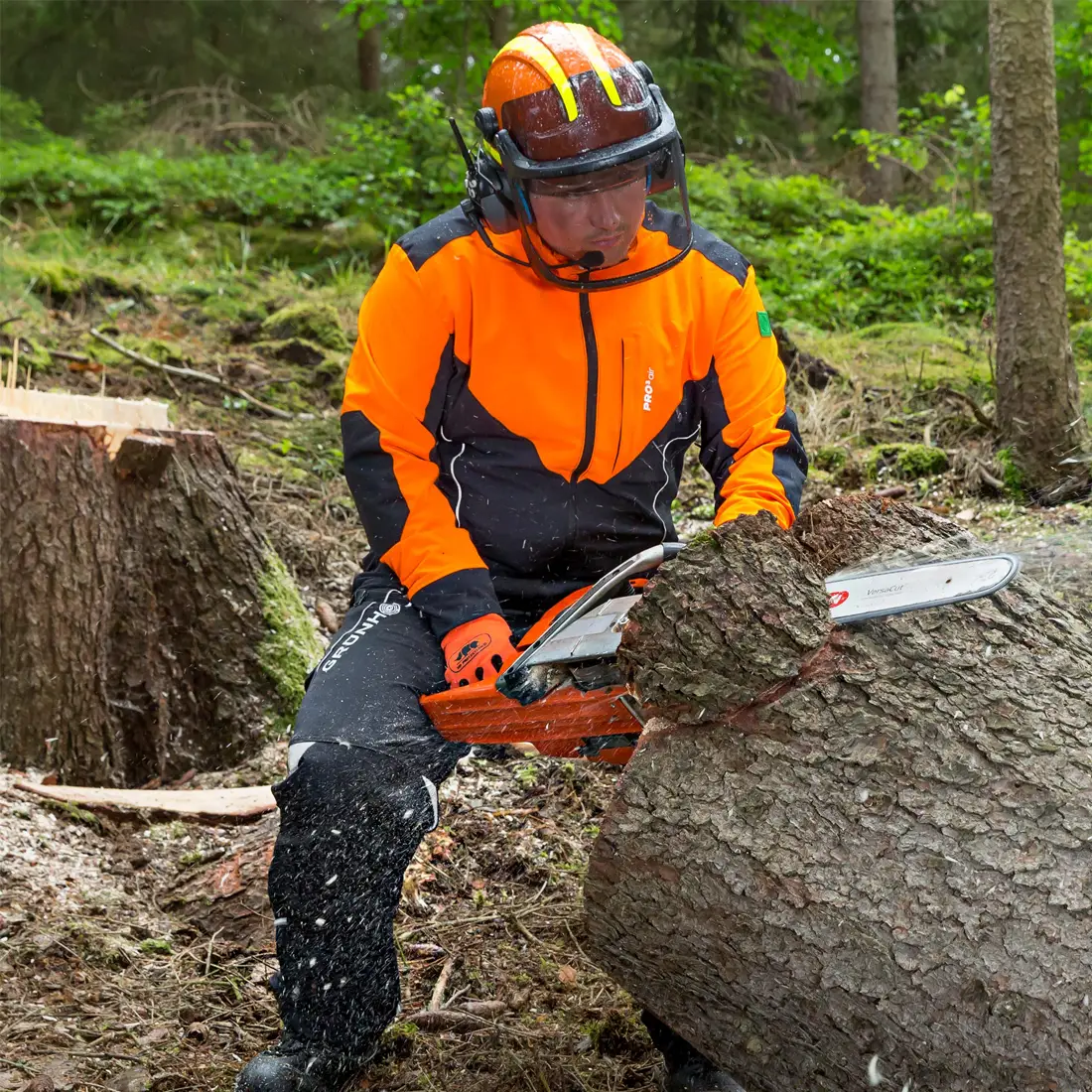 GRÜNHOLZ - Forstjacke PRO³AIR anthrazit/orange