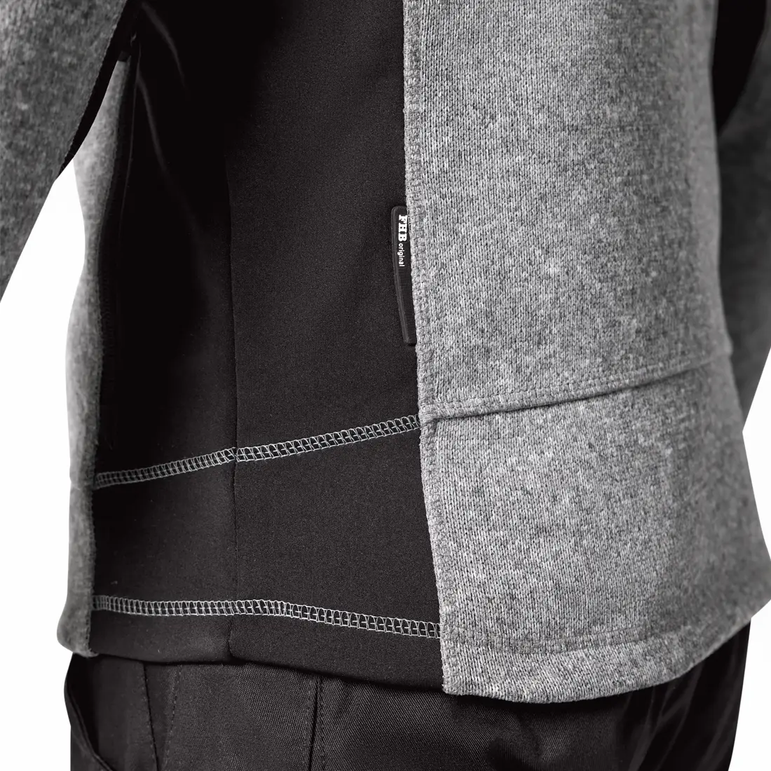 FHB - Strickfleece-Jacke CHRISTOPH grau/schwarz