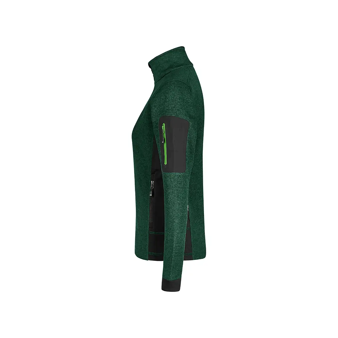 FHB - Strickfleece-Jacke MARIEKE Damen grün/schwarz