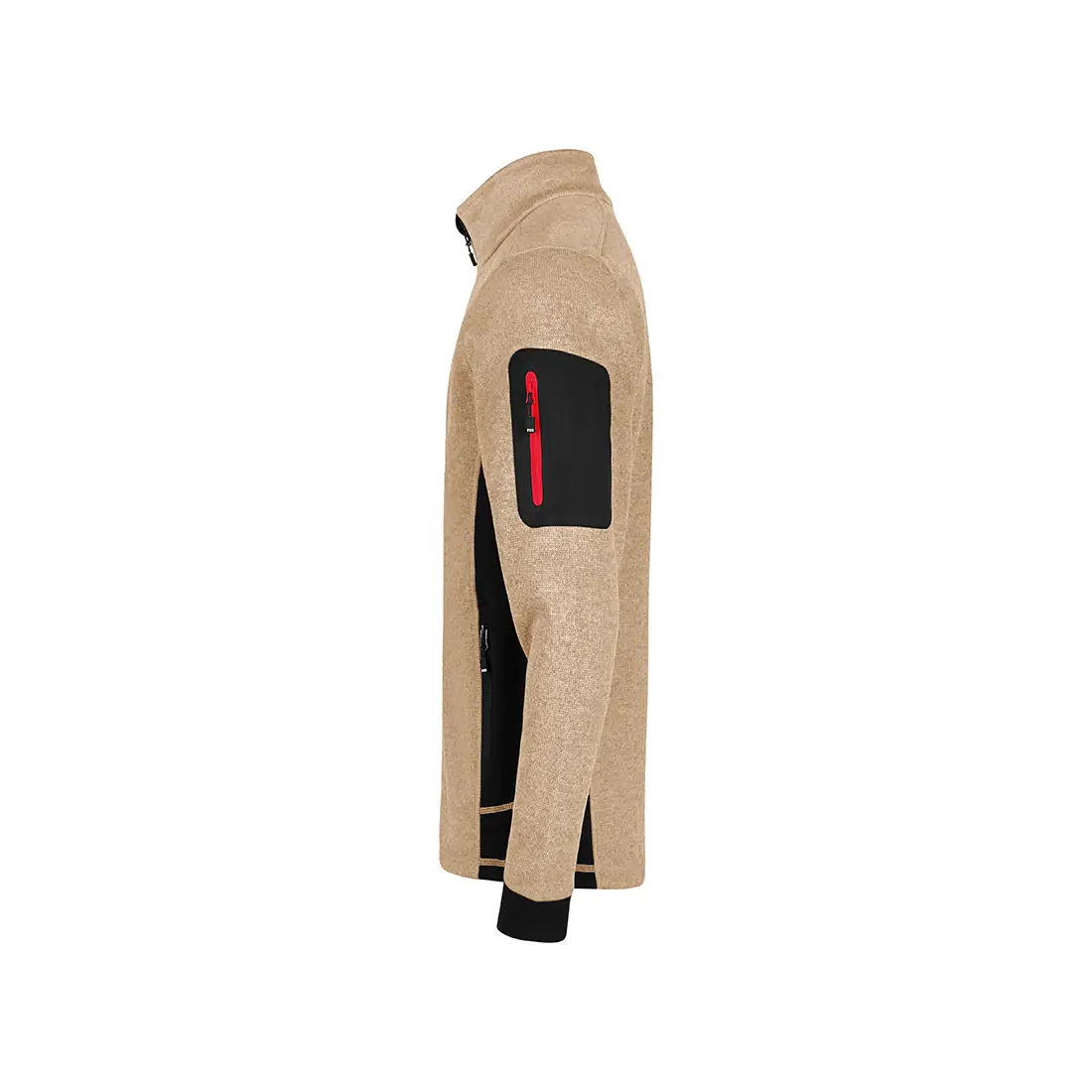 FHB - Strickfleece-Jacke CHRISTOPH beige/schwarz