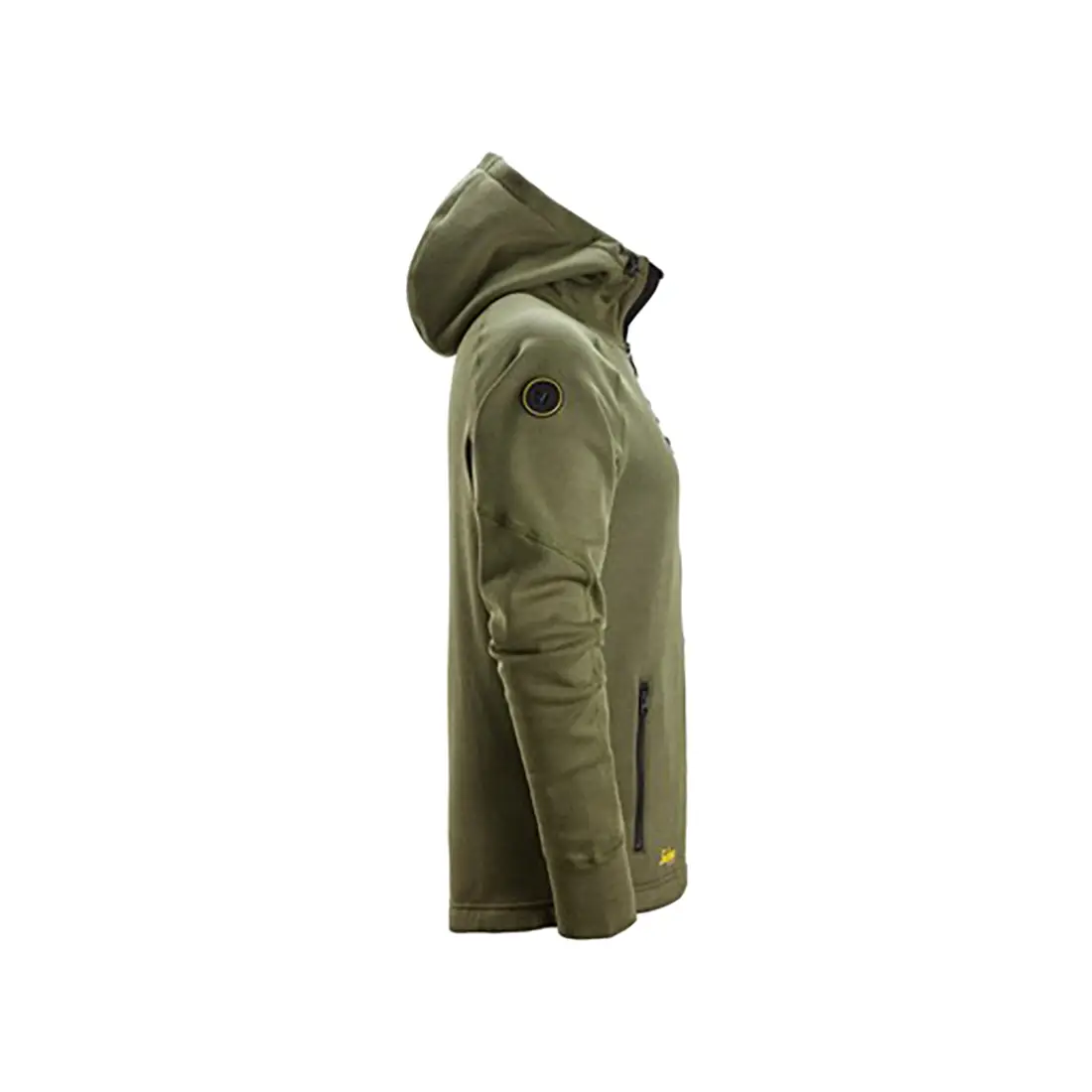 SNICKERS - FlexiWork Fleece-Hoodie mit Reißverschluss khakigrün/schwarz