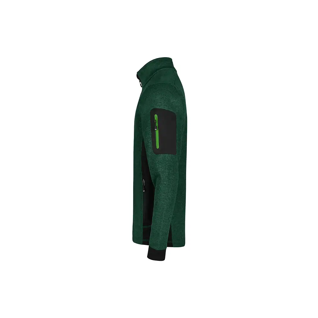 FHB - Strickfleece-Jacke CHRISTOPH grün/schwarz