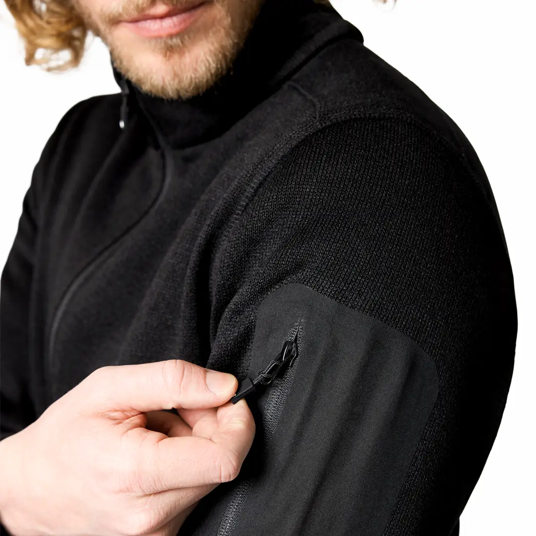 FHB - Strickfleece-Jacke CHRISTOPH schwarz
