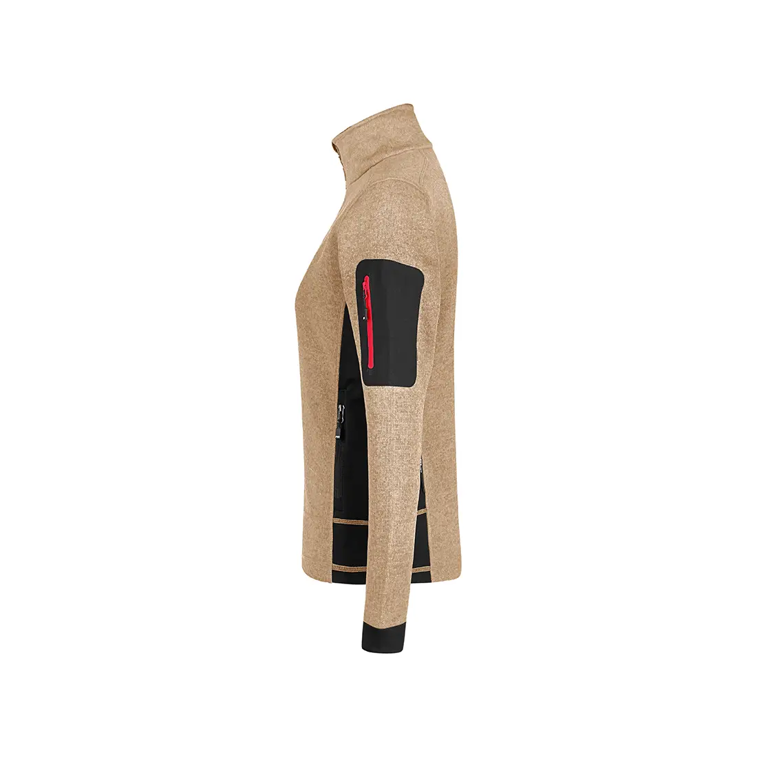 FHB - Strickfleece-Jacke MARIEKE Damen beige/schwarz