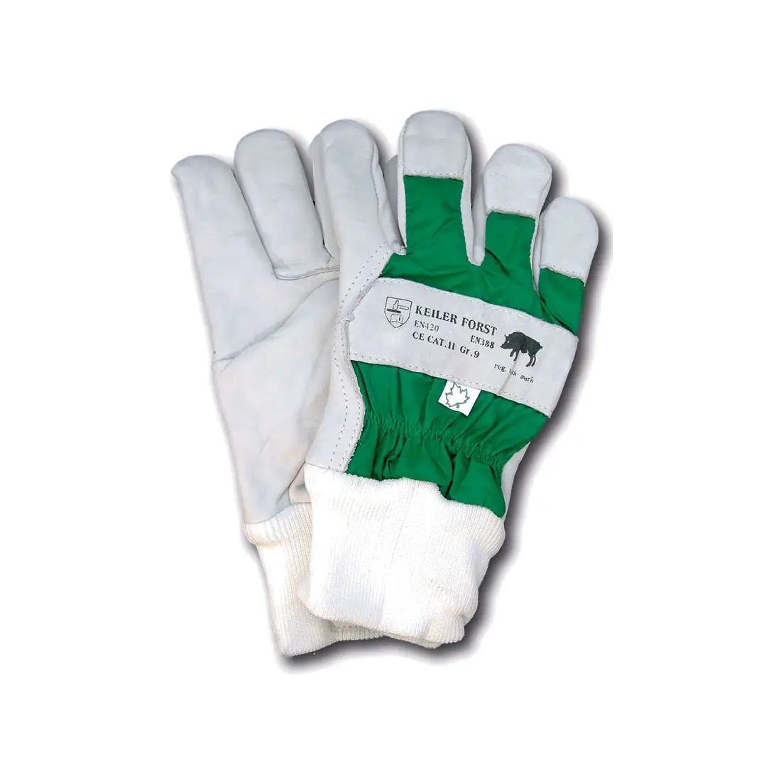 KEILER - Lederhandschuh FORST grau/grün