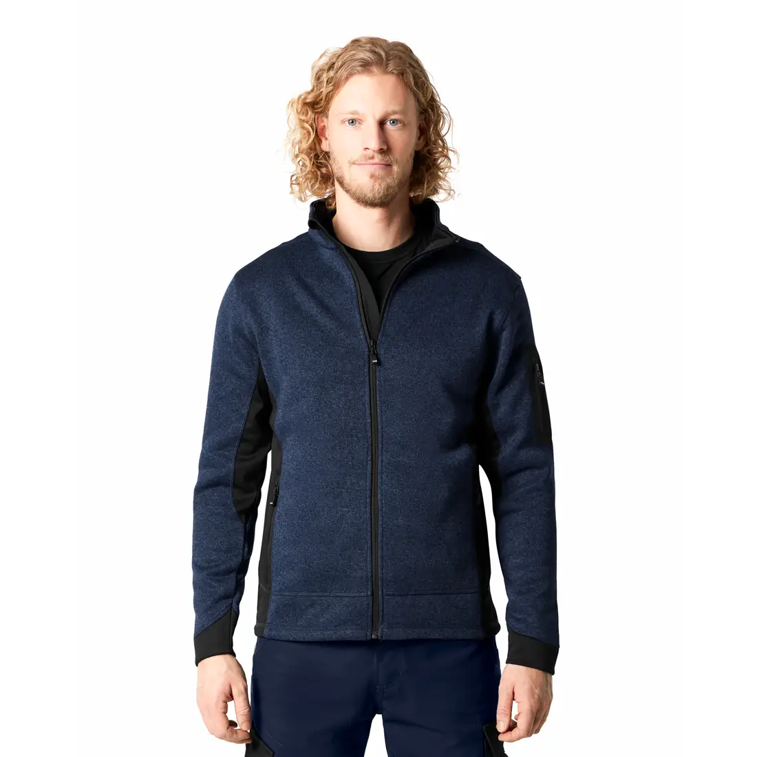 FHB - Strickfleece-Jacke CHRISTOPH marine/schwarz