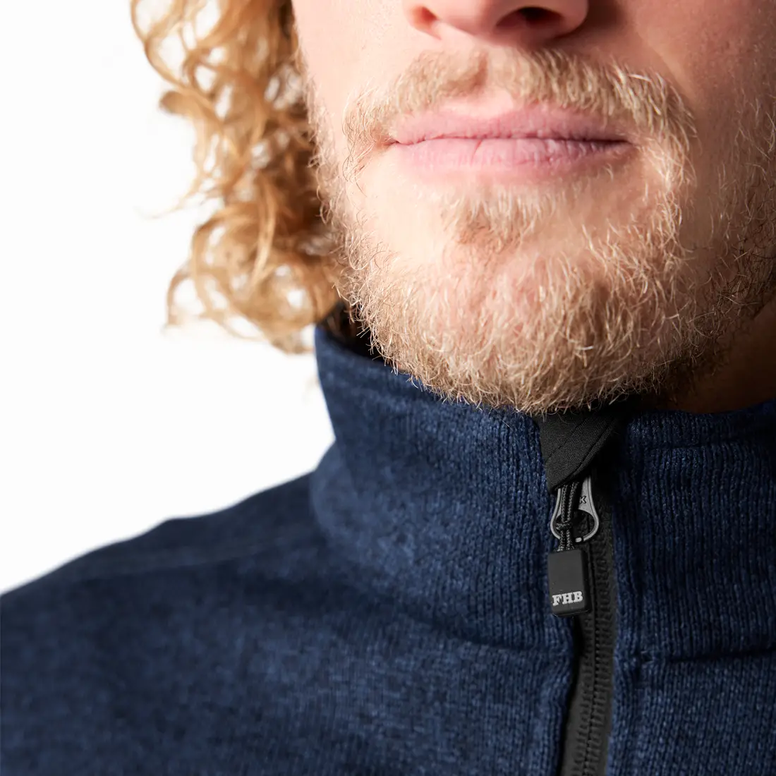 FHB - Strickfleece-Jacke CHRISTOPH marine/schwarz
