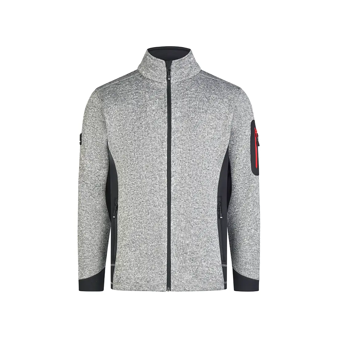 FHB - Strickfleece-Jacke CHRISTOPH grau/schwarz