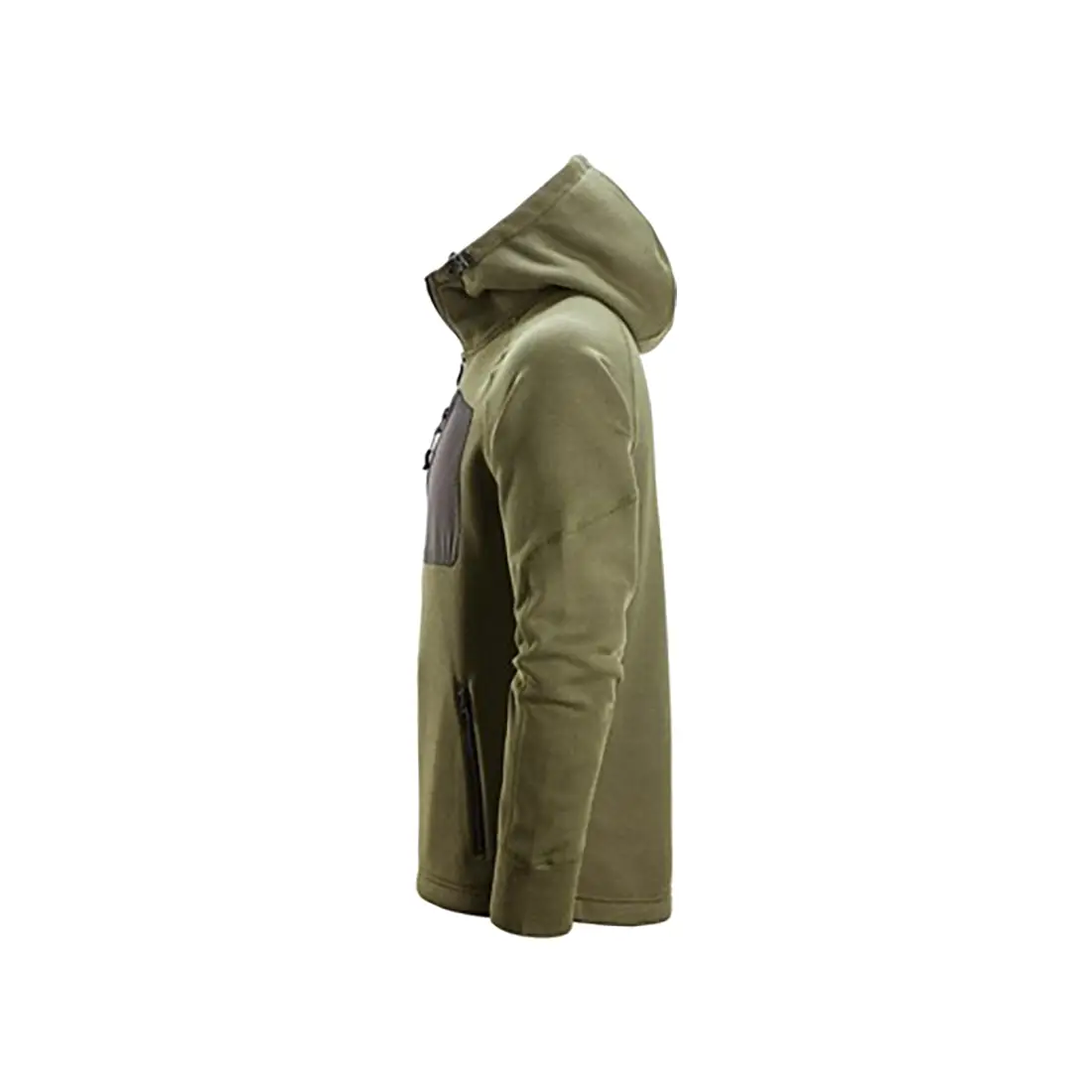 SNICKERS - FlexiWork Fleece-Hoodie mit Reißverschluss khakigrün/schwarz
