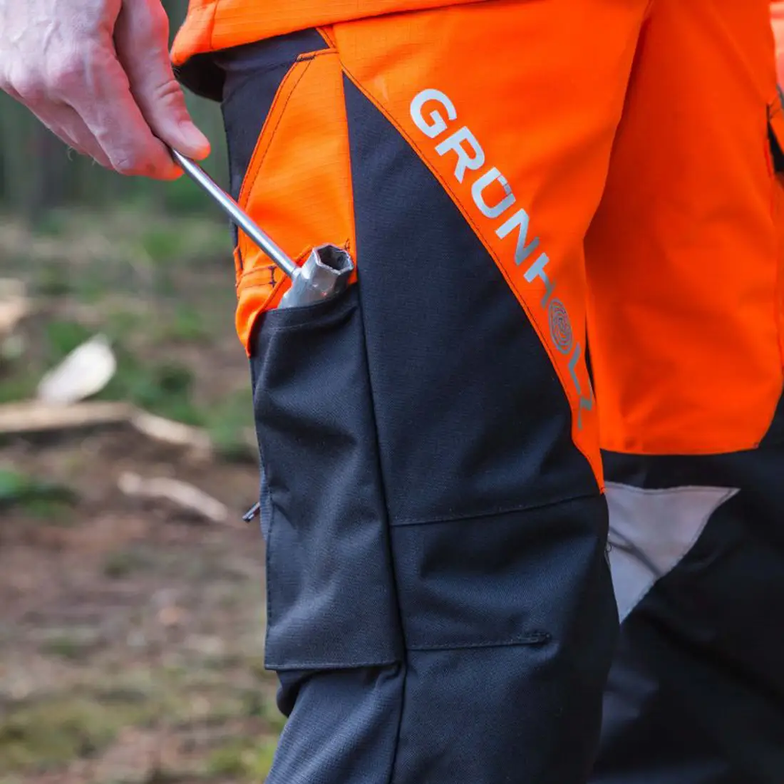 GRÜNHOLZ - Schnittschutzhose PRO³FLEX Klasse 1 orange/anthrazit