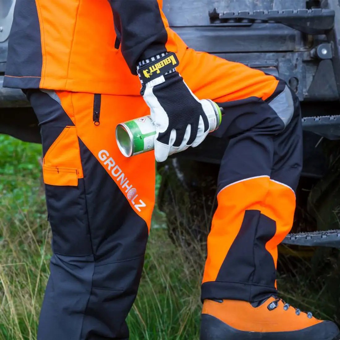 GRÜNHOLZ - Schnittschutzhose PRO³FLEX Klasse 1 orange/anthrazit