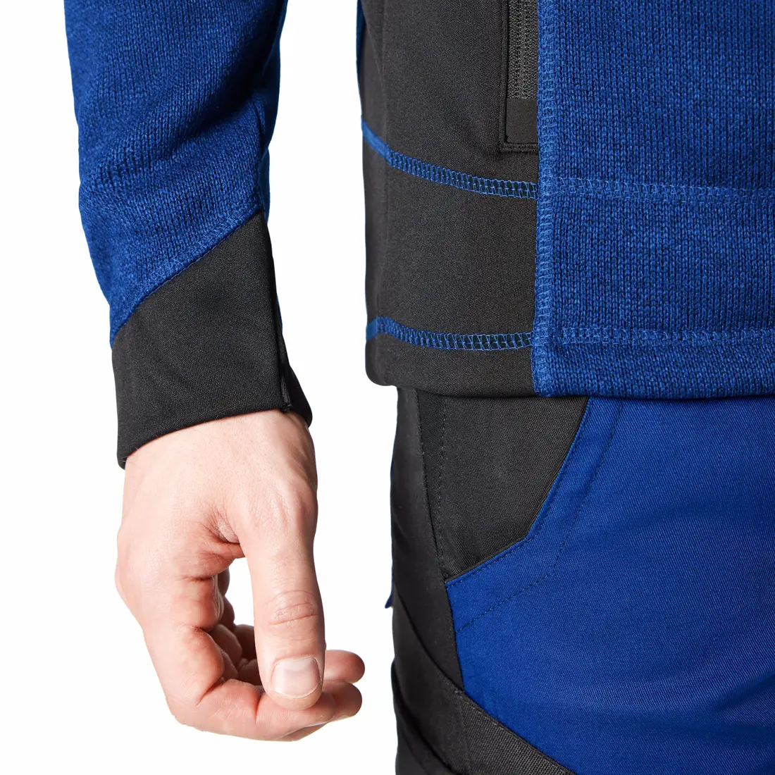 FHB - Strickfleece-Jacke CHRISTOPH royalblau/schwarz