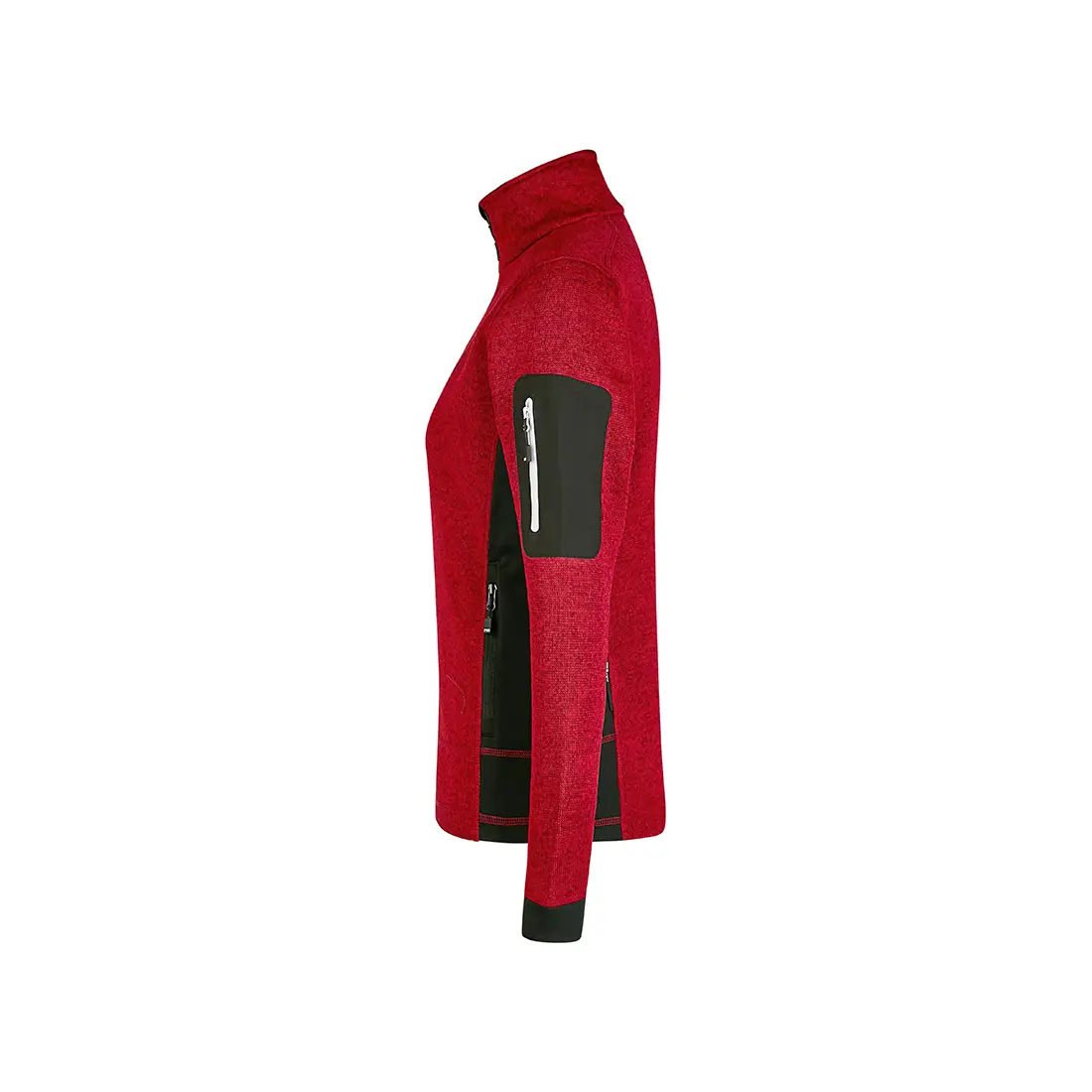 FHB - Strickfleece-Jacke MARIEKE Damen rot/schwarz