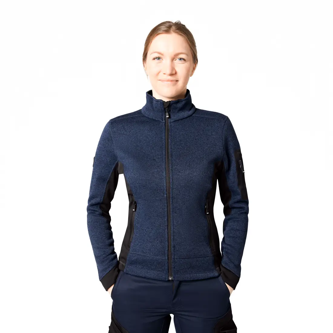FHB - Strickfleece-Jacke MARIEKE Damen marine/schwarz