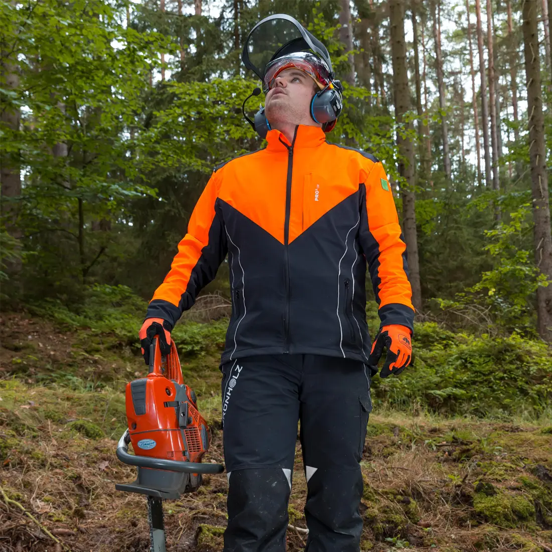 GRÜNHOLZ - Forstjacke PRO³AIR anthrazit/orange